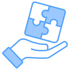 Problem Solving Blue Icon