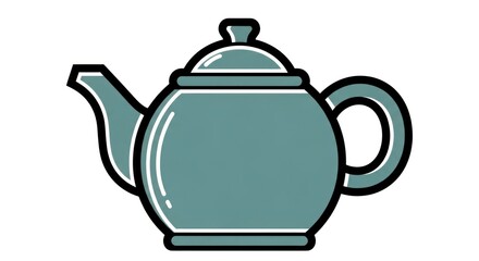 Obraz premium Simple grey teapot illustration