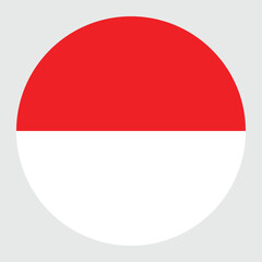 Indonesia Circular Flag on Grey Background – National Symbol and Identity