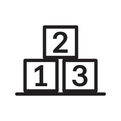 Stacked Number Blocks Icon with 1, 2, 3. Simple vector illustration for education, preschool, and learning to count.
