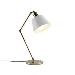 Brass Chain Desk Lamp with White Shade - Modern Lighting Fixture isolated on transparent background