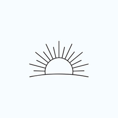 Minimalist Rising Sun Illustration Symbolizing Hope and New Beginnings