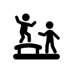 Kids Jumping Trampoline Play Icon