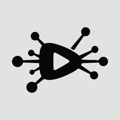 Silhouette digital media distribution networking platform logo vector illustrator