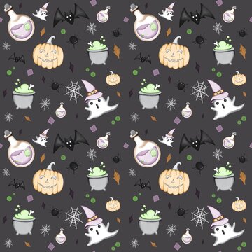 15 Halloween Seamless pattern, 300 DPI, 5000xx5000 px