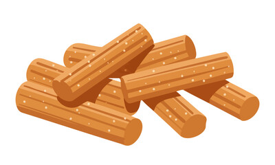 A pile of golden brown, cylindrical, crunchy snacks. (Created Using Generative AI Tools)
