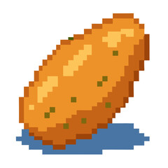 Fototapeta premium Simple pixel art sweet potato illustration perfect for food blogs, healthy eating, and recipe design projects
