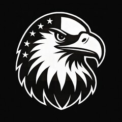 Fototapeta premium Patriotic American Eagle Head Vector Illustration