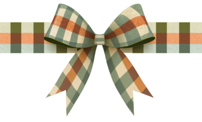 Plaid Autumnal Gift Bow and Ribbon.PNG