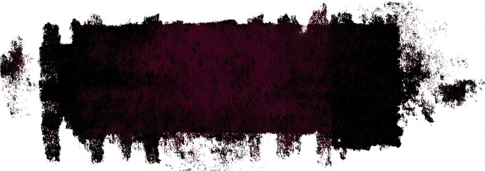 A dark, textured,  horizontal, paint-splattered mark of deep maroon