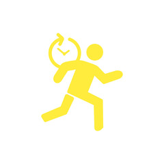 Running late icon / 時間に追われて走る人のアイコン