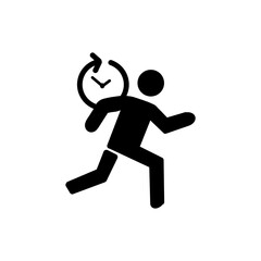 【Business Icons – Meeting】Running late icon / 時間に追われて走る人のアイコン