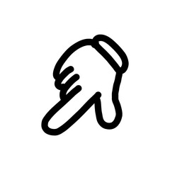 Hand pointing down icon / 下を指さす手のアイコン
