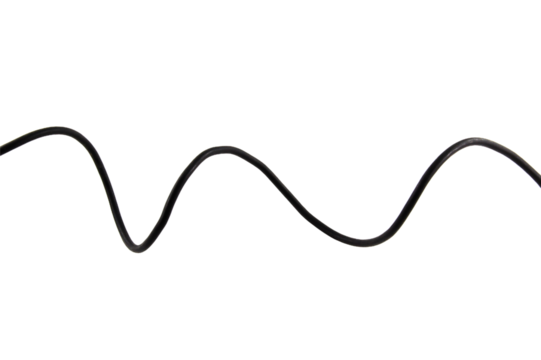 Black wire cable of usb and adapter isolated on white background.