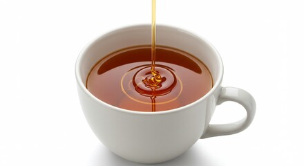 蜂蜜滴る紅茶 一杯 温かい光と優しい色合い (Hachimitsu taru koucha ippai atatakai hikari to yasashii iroai) This translates roughly to: "A cup of tea, honey dripping, warm light and gentle hues.". AI Generated