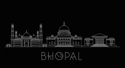 Bhopal City Skyline with Madhya Pradesh, and India.