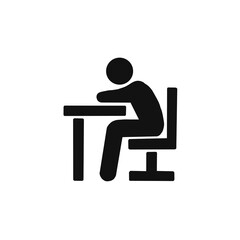 Tired person resting head on desk icon / 机に突っ伏して休む人のアイコン