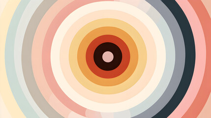 Abstract concentric circles create a retro vibe with soothing pastel colors, perfect for modern design projects needing a calm, stylish touch