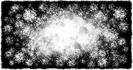 Abstract black and white textured design with a central light area