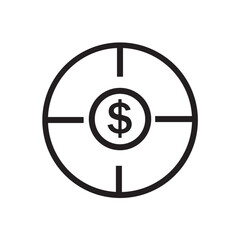 Target with dollar sign line icon