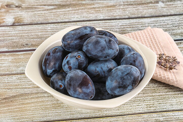 Fresh raw sweet juicy plum