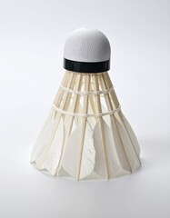 White shuttlecock on white background