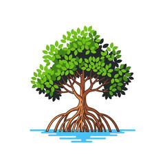 Flat design of a mangrove with transparant background