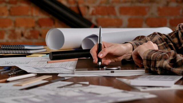 Architectural Planning and Design Process at Work Desk
