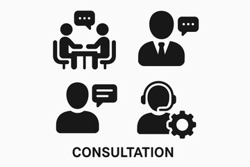Obraz premium Business Consultation and Support Icons_simple_compose