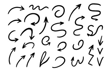 Obraz premium Hand Drawn Doodle Arrow Icons Set