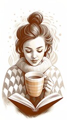 girl with a cup of coffee