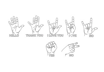 Essential sign language hand gestures for communication and connection, conveying key messages clearly.