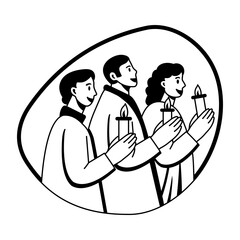 Glyph illustration showing some characters performing easter ritual