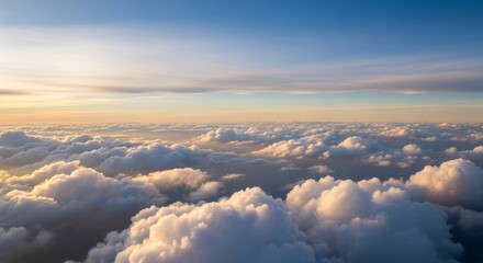 Aerial View of Clouds at Sunset