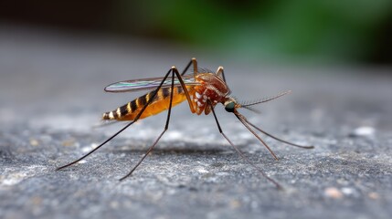 Fototapeta premium Close-up of a mosquito on a surface.