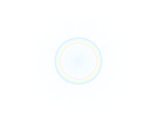 Icy blue energy burst with rainbow ring – Magical explosion FX, elemental power flare, glowing circle spell, vibrant starburst animation, radiant magic effect on black background