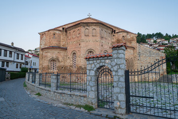 Entrance point to the rear facade of the Hagia Sophia Church in Ohrid