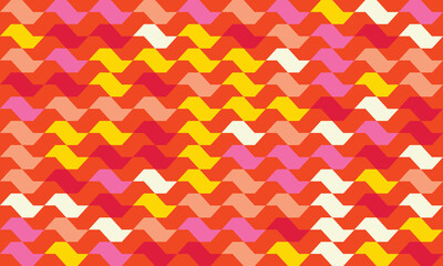 Vibrant Sunset São Paulo Sidewalk Pattern Design with Orange Red Background