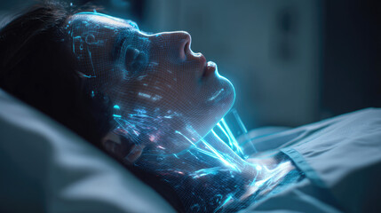 High-Tech Diagnostic Scan Visualizing Patient's Brain and Neural Activity