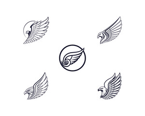 Obraz premium Wing Logos and Icons with Birds in Flight