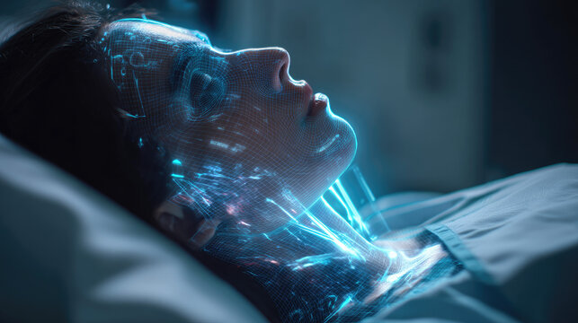 High-Tech Diagnostic Scan Visualizing Patient's Brain and Neural Activity