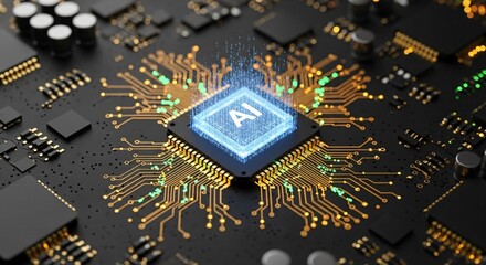 AI chip powering future technology with advanced processing capabilities