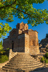 St. John's Church with its stairs and the tree in the garden