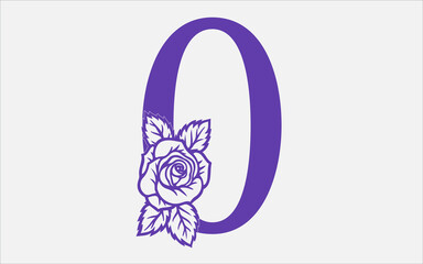 Floral alphabet a-z vector design, Alphabet vector. 1-10 number vector.