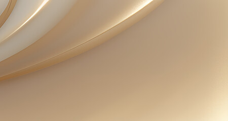 Obraz premium Elegant Beige Curved Abstract Design with Soft Gold Accents