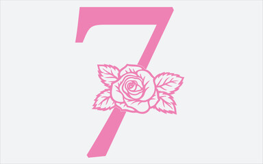 Floral alphabet a-z vector design, Alphabet vector. 1-10 number vector.