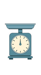 Retro kitchen scale for measuring food ingredients in a cooking and baking environment