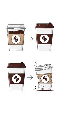 Coffee cup after being crushed and then magically restored to its original shape