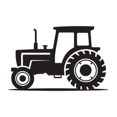 Silhouette of a tractor illustration vector. Vector illustration EPS 10 