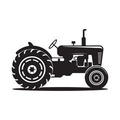 Silhouette of a tractor illustration vector. Vector illustration EPS 10 